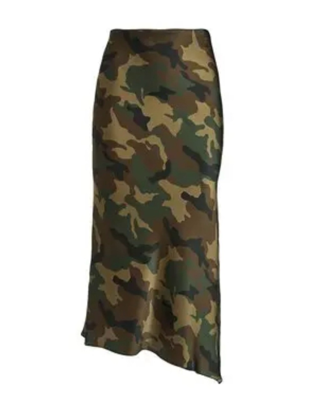 Alice + Olivia Camo Girl Maeve Asymmetrical Slip Midi Skirt
